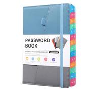 JNJOOD Libro de contraseñas con tarjetas alfabéticas de colores y dos marcapáginas, para personas mayores de 8,4 x 5,9 pulgadas, dirección Internet B