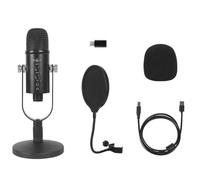 JNJOOD Micrófono USB profesional Plug Play Studio Micrófono con soporte para juegos, chat en línea, vídeo, transmisión de voz C