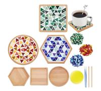 JNJOOD Mosaico Coaster Making Kit para DIY Mosaico Coaster Crafts Kit Hecho A Mano Mosaico Coaster Making Kit para la Bandeja de Bebidas