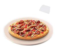 JNJOOD Piedra para pizza, piedra redonda para pizza y horno, preparación de pizza, filete, bandeja para pizza en cordierita de 1 pulgada gruesa, cocción y cocción