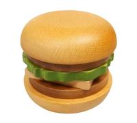 JNJOOD Posavasos de Madera con Forma de Hamburguesa, Bandeja de Madera Maciza para Aperitivos y Postres, Antideslizante y Aislante.