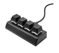 JNJOOD Teclado mecánico Mini 4Key Copia Pegamento de elección rápida Teclado Portátil para Diseño Oficina Juegos Interruptores Programables Teclado Mecánico de Juego A