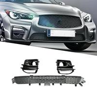 JNLIFT Parrilla Delantera del Coche para Infiniti Q50 Sport 2014 2015 2016 2017,Parrilla del Radiador Delantero para Parachoques Delantero,Rejilla ABS Tuning Accesorios
