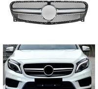 JNLIFT Parrilla Delantera del Coche para Mercedes Benz GLA X156 GLA45 GLA250 GLA200 2014-2016,Parrilla del Radiador Delantero para Parachoques Delantero,Rejilla ABS Tuning Accesorios,A/Silver