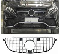 JNLIFT Parrilla Delantera del Coche para Mercedes Benz W166 GLE63 AMG 2015-2018,Parrilla del Radiador Delantero para Parachoques Delantero,Rejilla ABS Tuning Accesorios,B/Silver