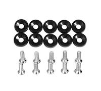 JNNJ 10 Piezas Arandela Guardabarros, Aluminio Parachoques Perno De La Arandela, Arandelas Parachoques Perno Sujetador Kit, M6 Fender Washer Engine Bay Dress up Kit, Para Bahía Del Motor(Negro)