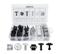 JNNJ 100 Piezas Fijación Clips Coche Clips Set, Clips Retención Coches Sujetadores Plástico Kit Removedor, Para El Coche De La Puerta Del Parachoques Del Panel Recorte Sellado Tira Sujetadores Fijos