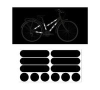 JNNJ 12 Piezas Auto Pegatinas Reflectantes de Advertencia, Impermeable Cinta de Seguridad Reflectante para Recordatorio de Conducción Nocturna, Impermeables Pegatinas Reflectoras para Automóvil