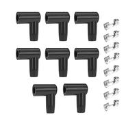 JNNJ 16Pcs Juego de Terminales de Arranque de Bujía de Goma, Fundas de Cable de Bobina de Bujía, Botas de Bujía para Cables de 6 a 10 Mm, Capuchones de Cables de Bujías de Extremos de 90 Grados