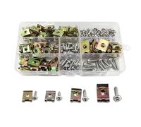 JNNJ 170 Piezas Tornillos Y Clip De Tuerca, Tuercas Y Tornillos Para Carrocería Para Coche Guardabarros De Parachoques, Juego Tornillos Y Tuercas De Sujeción Tipo U Para Automóviles, Accesorios Coche