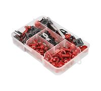 JNNJ 177 Pcs Kit de Pernos de Carenado de Moto, Tornillos de Fijación de parabrisas, Tornillo de Tuerca de Arandela de Aluminio Juego de Clips Surtido, Universal para Moto Todoterreno(Rojo)