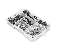 JNNJ 177 Pcs Kit de Pernos de Carenado de Moto, Tornillos de Fijación de parabrisas, Tornillo de Tuerca de Arandela de Aluminio Juego de Clips Surtido, Universal para Moto Todoterreno(Plata)