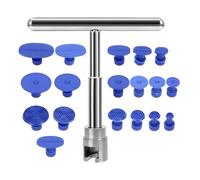 JNNJ 19Pcs Kit de Herramientas de Extracción de Abolladuras Sin Pintura de Coche, Lengüetas Tracción y Martillo en T del Removedor de Abolladuras, Herramienta de Reparación de Daños Corporales Coches
