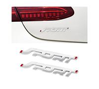 JNNJ 2 Piezas 3D Emblema Sport del Coche, Etiqueta Engomada para Coche, Metal Emblema Fender Trunk Insignia Pegatina, Decoración Exterior del Vehículo De Reemplazo Adhesivo (Plata)