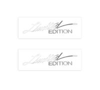 JNNJ 2 Piezas 3D Limited Edition Logo Pegatinas De Metal, Coches Limited Edition Logo Emblema Insignia Metal Sticker, Coche Tuning Pegatina Para El Coche, Moto Bicicleta Patín Ventana(Plata)