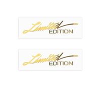 JNNJ 2 Piezas 3D Limited Edition Logo Pegatinas De Metal, Coches Limited Edition Logo Emblema Insignia Metal Sticker, Coche Tuning Pegatina Para El Coche, Moto Bicicleta Patín Ventana(Oro)