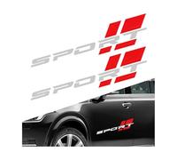 JNNJ 2 Piezas Adhesivos Sport para Puertas Coche, Puerta Carrocería Rayas Laterales Calcomanías, Accesorios Exteriores Decoración Universales para Automóviles SUV Vehículos Todoterreno(Blanco Rojo)