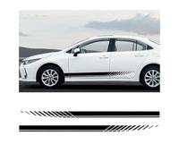 JNNJ 2 Piezas Calcomanía a Rayas Para Coche, Puerta De Carrocería Rayas Laterales Calcomanías, Lateral Calcomanía Falda Parachoques Decoración Pegatinas De Rayas, Decoración Para Coches(Negro)