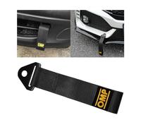 JNNJ 2 Piezas Correa De Remolque Universal, Nylon Remolque Ojo Correa, Emergencia Cuerda De Remolque para Coche, Correa Remorque para Fijar En El Parachoques Delantero Y Trasero del Coche(Negro)