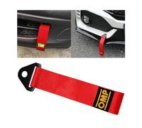 JNNJ 2 Piezas Correa De Remolque Universal, Nylon Remolque Ojo Correa, Emergencia Cuerda De Remolque para Coche, Correa Remorque para Fijar En El Parachoques Delantero Y Trasero del Coche(Rojo)