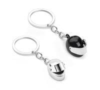 JNNJ 2 Piezas Llavero Casco Motocicleta, 3D Mini Llavero Casco, Llavero De Metal Modelo De Casco Colgante, Llaveros Estilo Locomotora De Moda, Accesorios Decoración Llaves Coche para Motorista