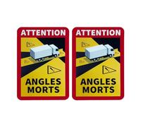 JNNJ 2 Piezas Pegatinas Attention Angles Morts, Pegatinas Attention Angles Morts, Para Autobús Y Caravanas, Pegatinas ángulos Muertos Camiones Cartel De Advertencia Con Protección UV(Camiones)