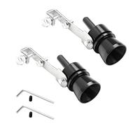 JNNJ 2 Piezas Silbato Escape Coche, Silbato De Escape Con Turbo Sonido Para Coche, Aleación Aluminio Universal Sonido Turbo Cola De Escapes Tubo De Escape Silbato Coche Pieza Modificada（Negro）