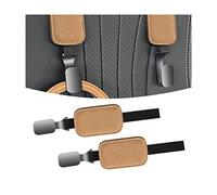 JNNJ 2PCS Ganchos para El Reposacabezas Asiento Trasero Del Coche, Gancho de Bolsa de Almacenamiento Automotriz, Perchas de Gamuza Del Asiento Trasero Del Vehículo para Colgar Bolsos(Beige-Amarillo)