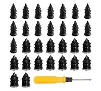 JNNJ 30 Piezas Clavos de Reparación de Neumáticos al Vacío, Clavos De Reparación Neumáticos 2 Tamaños Al Vacío, Clavos Goma Reparación de Neumáticos sin Cámara con Destornillador, para Moto, Coche
