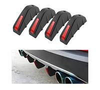 JNNJ 4 Pcs Difusor Alerón Parachoques Trasero Coche, Universal para Coche Difusor De Parachoques, Difusor De Parachoques Trasero Antichoque, Trasero Decoración del Chasis Alerón De Coche(Negro/Rojo)