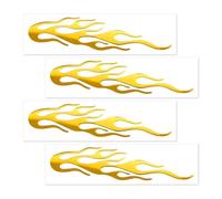 JNNJ 4 Piezas Coche Pegatinas, Automóviles Etiquetas Engomadas, 3D Pegatinas Llama Coche, Llama Carreras Rayas Calcomanías, Impermeable Universal Bicicletas Motocicletas Decoración(Amarillo)