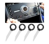 JNNJ 4 Piezas Herramienta Extracción Radio Coche, Llaves Extracción Radio Coche, Llaves De Acero Inoxidable Liberación De Radio, para Coche Disco Unidad Principal Reproductor CD Estéreo(Negro)