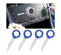 JNNJ 4 Piezas Herramienta Extracción Radio Coche, Llaves Extracción Radio Coche, Llaves De Acero Inoxidable Liberación De Radio, para Coche Disco Unidad Principal Reproductor CD Estéreo(Azul)