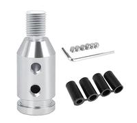 JNNJ Adaptador Pomo Cambio, Adaptador Perilla Cambio Coche Para Cambiadores Sin Rosca, Adaptador Universal Pomo Cambio Engranaje Aleación Aluminio, Para Caja De Cambios Manual M12 X 1.25(Plata)