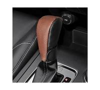 JNNJ Cubierta De Perilla Cambio, Protector Cubierta Perilla Palanca Cambio Coche Cuero, Protector Palanca Cambios Antideslizante, Conjunto Accesorios Universale Para Coche Protectora(Negro/Marrón)