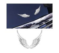 JNNJ Decoración De Pegatinas De Coche, Pegatinas Metal Para Coches, Pegatinas Metal Fashion 3D Alas Pegatina De Coche, 3D Angel Wings Pegatina Coche, Para Coches Camiones Y Motocicletas(Plata)