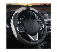 JNNJ Funda Volante Coche, Cubierta De Volante De Cuero De Microfibra, Cubre Volante Sport Antideslizante Transpirable, Funda Volantes Coche para Todos Los Volantes Estándar 38 CM(Negro/Gris)