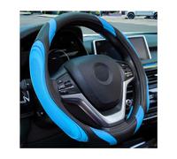 JNNJ Funda Volante Coche, Cubierta De Volante De Cuero De Microfibra, Cubre Volante Sport Antideslizante Transpirable, Funda Volantes Coche para Todos Los Volantes Estándar 38 CM(Negro/Azul)