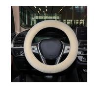 JNNJ Funda Volante Coche, Cubierta De Volante De Felpa Invierno, Universal Cubre Volante Coche De Peluche Suave Volantes, Antideslizante Cubierta Volantes para Automóvil, SUV, Furgoneta(Blanco)