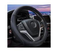 JNNJ Funda Volante Coche, Cubre Volante Cuero 37-38cm, Cubre Volante Sport Antideslizante Transpirable, Funda Volantes Coche Universal, Accesorios Decoración para Todos Los Volantes(Negro)
