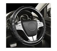 JNNJ Funda Volante, Volante de Piel Laser Cepillado, Cubre Volante Antideslizante Transpirable, Moda Funda Volantes Coche Universal, Accesorios Coche para Automóvil y Furgoneta (Negro)