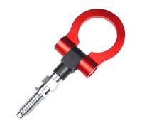 JNNJ Gancho de remolque desplegable para coche, aluminio, rojo, estilo deportivo, ajuste universal, fácil instalación, gancho de remolque