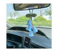 JNNJ Lindo Ornamento Colgante Del Coche, Colgante De Decoración De Espejo Retrovisor Del Coche, Flor De Punto a Mano Decoración Para Espejo Retrovisor, Decoración Interior Coche Accesorios(Azul)