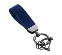 JNNJ Llavero De Piel De Ante Para Coche, Llavero De Cuero Del Coche Tiene Un Anillo En D Y Dos, Llavero Del Coche Cuero Gamuza Con Anti-Perdida D-Ring, Unisex Universal Accesorios Coches(Azul)