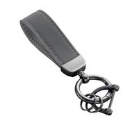 JNNJ Llavero De Piel De Ante Para Coche, Llavero De Cuero Del Coche Tiene Un Anillo En D Y Dos, Llavero Del Coche Cuero Gamuza Con Anti-Perdida D-Ring, Unisex Universal Accesorios Coches(Gris)