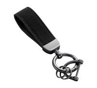 JNNJ Llavero De Piel De Ante Para Coche, Llavero De Cuero Del Coche Tiene Un Anillo En D Y Dos, Llavero Del Coche Cuero Gamuza Con Anti-Perdida D-Ring, Unisex Universal Accesorios Coches(Negro)