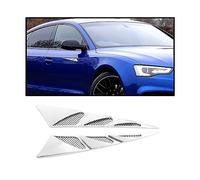 JNNJ Pegatina de Cubierta de Flujo de Aire de Capó Exterior de Coche, 2Pcs Ventilación de Flujo de Aire de Puerta Lateral, Guardabarros Decoración de Salida de Branquias de Tiburón de Coche(Plata)