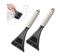 JNNJ Raspador de Hielo 2 Piezas, Rascador de Hielo para Luna de Coche, Accesorios para Coches, Resistente Rasqueta Quita Nieve para Parabrisas de Vehículo, para Quitar la Nieve(Negro)
