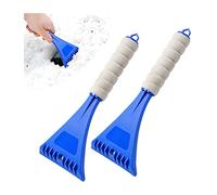 JNNJ Raspador de Hielo 2 Piezas, Rascador de Hielo para Luna de Coche, Accesorios para Coches, Resistente Rasqueta Quita Nieve para Parabrisas de Vehículo, para Quitar la Nieve(Azul)