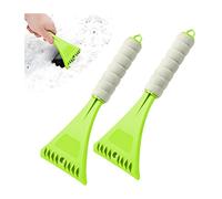 JNNJ Raspador de Hielo 2 Piezas, Rascador de Hielo para Luna de Coche, Accesorios para Coches, Resistente Rasqueta Quita Nieve para Parabrisas de Vehículo, para Quitar la Nieve(Verde)